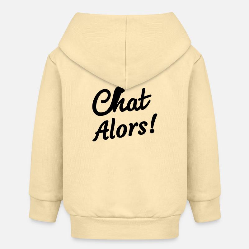 Chat Alors! - Veste à capuche bébé bio Stanley/Stella - crème