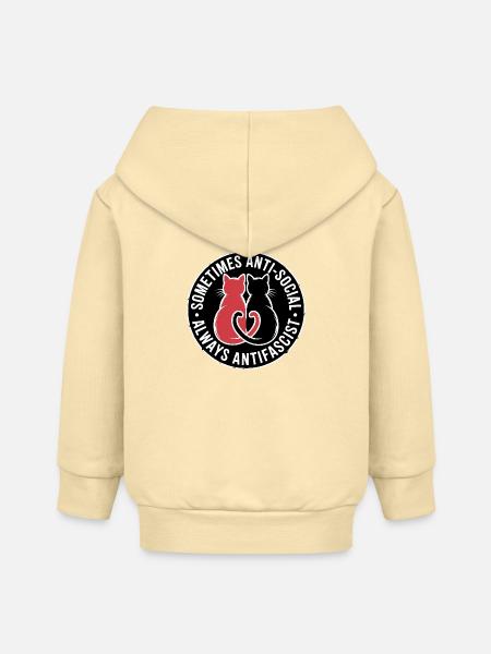 Anti Social Antifa - Antifascist Merch - Baby Organic Kapuzenjacke Baby Connector von Stanley/Stella - Creme