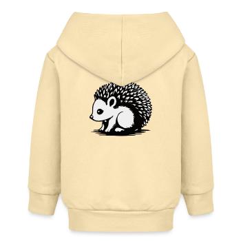 Monochrome Igel-Silhouette - Baby Organic Kapuzenjacke Baby Connector von Stanley/Stella - Creme - Hinten