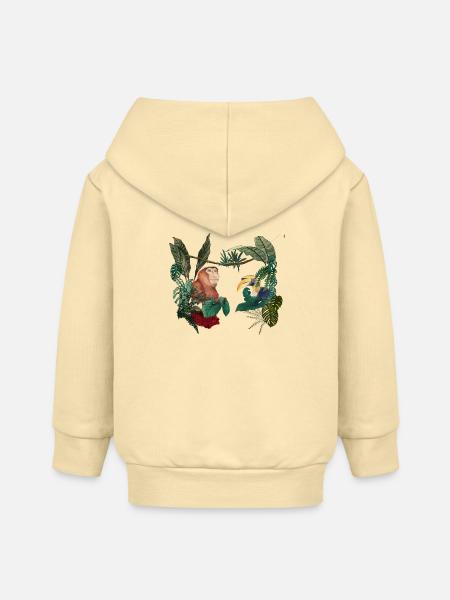 Borneo-Liebe - Baby Organic Kapuzenjacke Baby Connector von Stanley/Stella - Creme