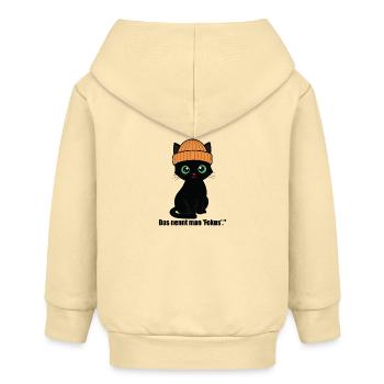Schwarzes Mützenkätzchen. Süß und Coll. - Baby Organic Kapuzenjacke Baby Connector von Stanley/Stella - Creme - Hinten
