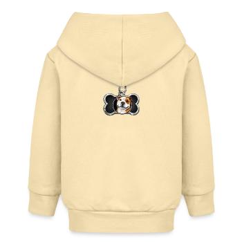 Cheerful Dog Motif Bone Pendant - Baby Organic Zip-up Hoodie by Stanley/Stella - cream - Back