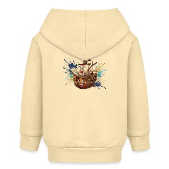 Lachendes Piratenschiff Abenteuer - Baby Organic Kapuzenjacke Baby Connector von Stanley/Stella - Creme - Hinten