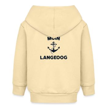 Moin Langeoog – Maritimes Anker-Design - Baby Organic Kapuzenjacke Baby Connector von Stanley/Stella - Creme - Hinten