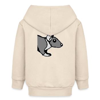 Ratte Vorderseite Halb Neugierig Lustig Nagetier - Baby Organic Kapuzenjacke Baby Connector von Stanley/Stella - Natur - Hinten