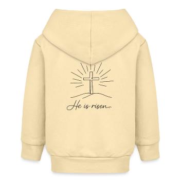 Kruzifix He is Risen Ostern Jesus - Baby Organic Kapuzenjacke Baby Connector von Stanley/Stella - Creme - Hinten
