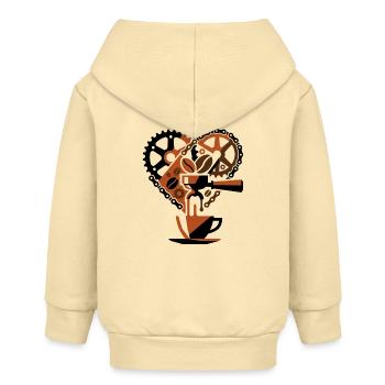Steampunk-Kaffee-Kreislauf-Gedankenlandschaft - Baby Organic Kapuzenjacke Baby Connector von Stanley/Stella - Creme - Hinten