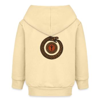 Uroboros Runenkreis - Baby Organic Kapuzenjacke Baby Connector von Stanley/Stella - Creme - Hinten