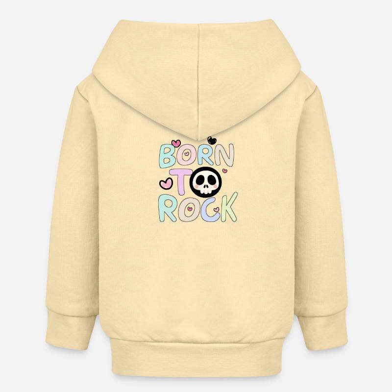 Né dans le Rock Rainbow - Veste à capuche bébé bio Stanley/Stella - crème