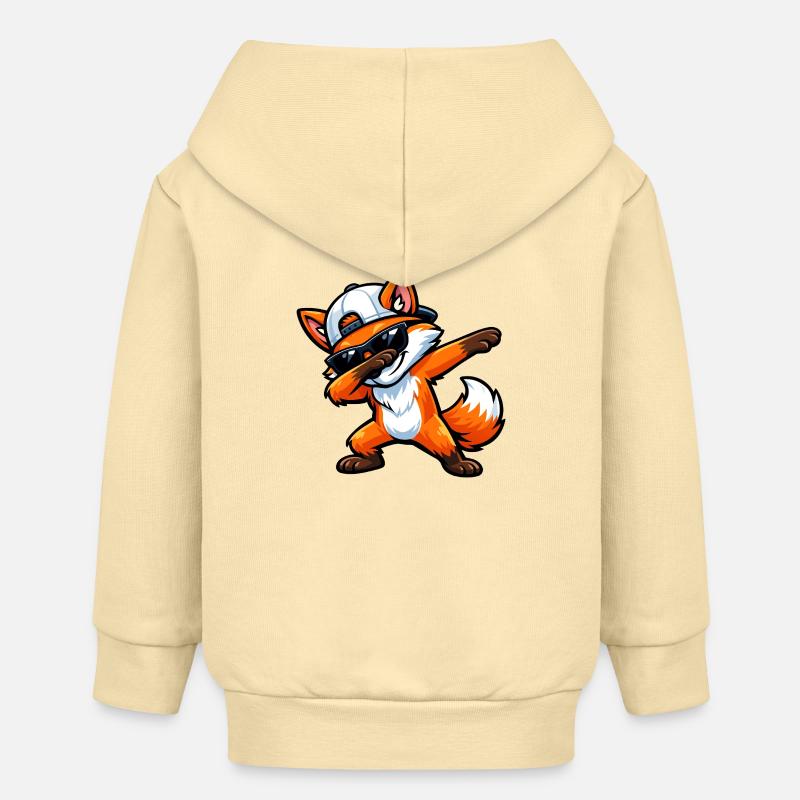 Dab Fox - Veste à capuche bébé bio Stanley/Stella - crème