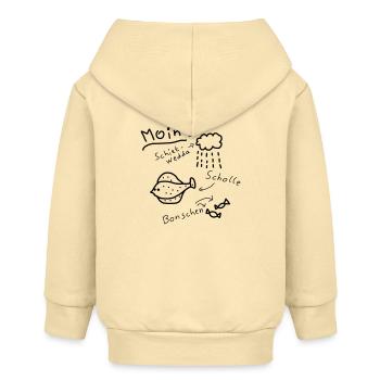 moin norddeutsch typisch plattdeutsch - Baby Organic Kapuzenjacke Baby Connector von Stanley/Stella - Creme - Hinten