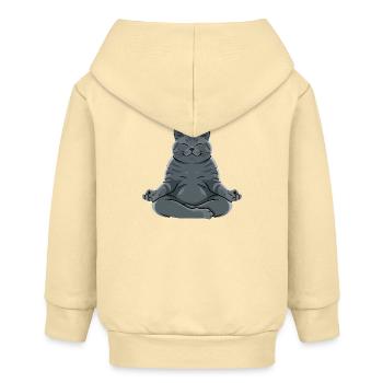 Meditierende Graue Katze - Baby Organic Kapuzenjacke Baby Connector von Stanley/Stella - Creme - Hinten