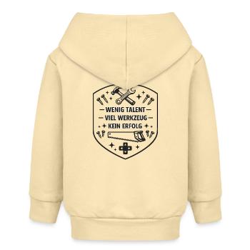 Wenig Talent Viel Werkzeug - Baby Organic Kapuzenjacke Baby Connector von Stanley/Stella - Creme - Hinten