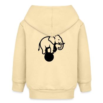Elephant Ball Circus Acrobatics - Baby Organic Zip-up Hoodie by Stanley/Stella - cream - Back