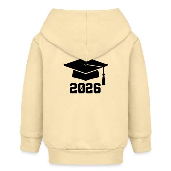Doktorhut Abschluss 2026 Wappen - Baby Organic Kapuzenjacke Baby Connector von Stanley/Stella - Creme - Hinten