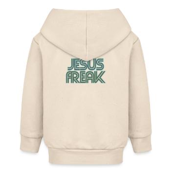 Retro Jesus Freak-Grafik - Baby Organic Kapuzenjacke Baby Connector von Stanley/Stella - Natur - Hinten