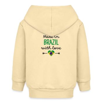 Fabriqué au Brésil avec amour – Vêtements pour bébé - Veste à capuche bébé bio Stanley/Stella - crème - Dos