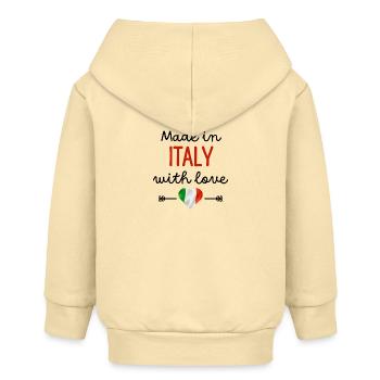 Fabriqué en Italie avec amour – Vêtements pour bébé - Veste à capuche bébé bio Stanley/Stella - crème - Dos