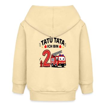 Feuerwehr Geburtstag 2 Jahr Shirt Ich bin 2 - Baby Organic Kapuzenjacke Baby Connector von Stanley/Stella - Creme - Hinten