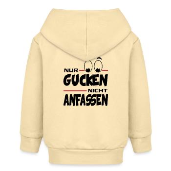 Nur Gucken Nicht anfassen Babysprüche Lustig Augen - Baby Organic Kapuzenjacke Baby Connector von Stanley/Stella - Creme - Hinten