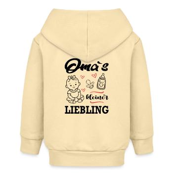Omas Liebling Mädchen Babysprüche Familie Sprüche - Baby Organic Kapuzenjacke Baby Connector von Stanley/Stella - Creme - Hinten