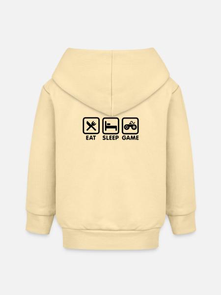 Eat sleep game - Baby Organic Kapuzenjacke Baby Connector von Stanley/Stella - Creme