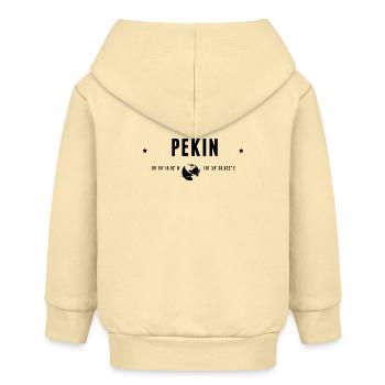 Beijing Stylized Geographical Coordinates - Baby Organic Zip-up Hoodie by Stanley/Stella - cream - Back