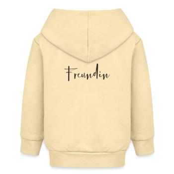 Freundin – Liebevolles Textdesign - Baby Organic Kapuzenjacke Baby Connector von Stanley/Stella - Creme - Hinten