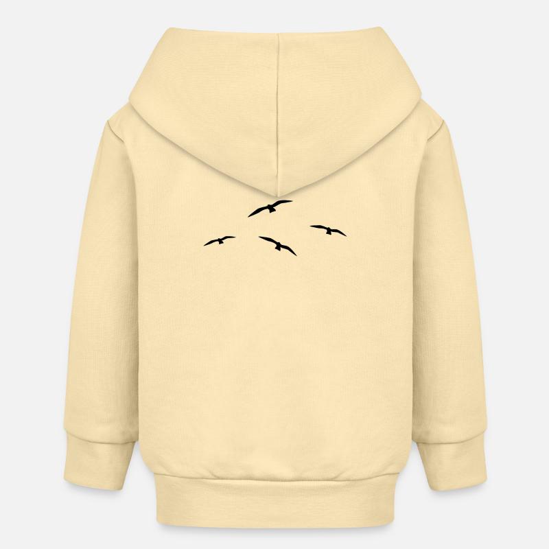 Mouette volante - Veste à capuche bébé bio Stanley/Stella - crème