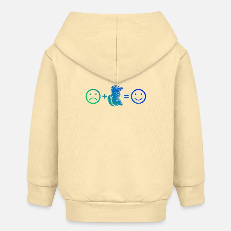 Motif minimaliste du motocross - Veste à capuche bébé bio Stanley/Stella - crème
