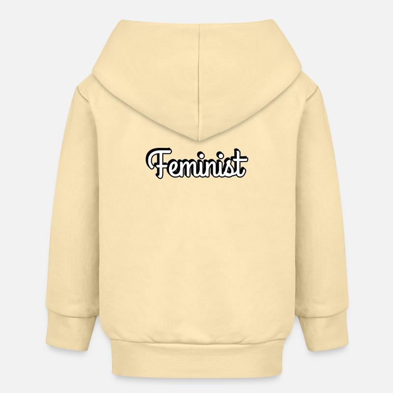 Féministe - Veste à capuche bébé bio Stanley/Stella - crème