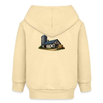 Ländliche Scheune mit Silo - Baby Organic Kapuzenjacke Baby Connector von Stanley/Stella - Creme - Hinten