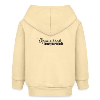 Buchdesign Open A Book, grow your minds - Baby Organic Kapuzenjacke Baby Connector von Stanley/Stella - Creme - Hinten