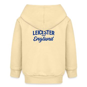 Leicester England Script Logo - Baby Organic Zip-up Hoodie by Stanley/Stella - cream - Back