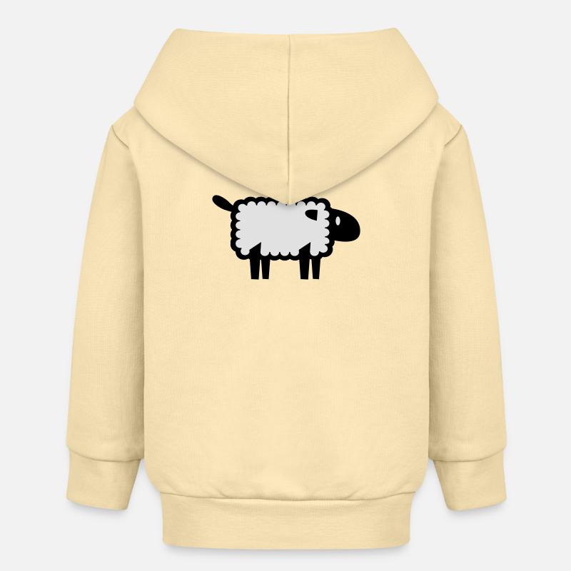 moutons - Veste à capuche bébé bio Stanley/Stella - crème