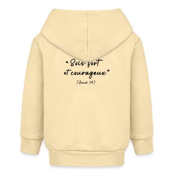 Sois fort et courageux (Josué 1:9) - Veste à capuche bébé bio Stanley/Stella - crème - Dos