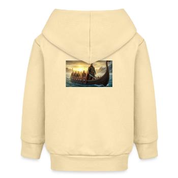 Beowulf kommt mit nordischen Kriegern in Dänemark an - Baby Organic Kapuzenjacke Baby Connector von Stanley/Stella - Creme - Hinten