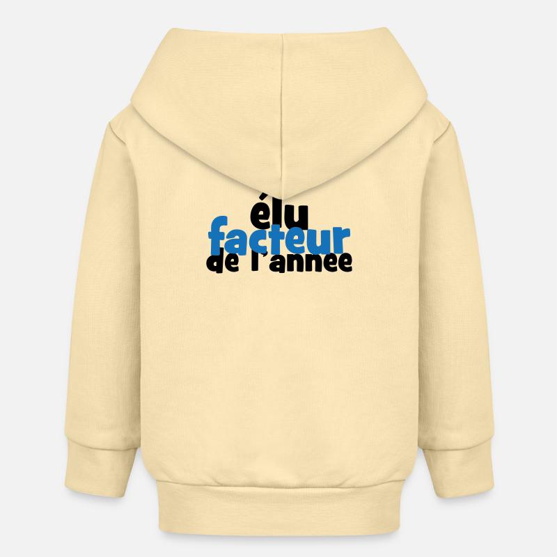 Élu facteur de l'année humour postier - Veste à capuche bébé bio Stanley/Stella - crème