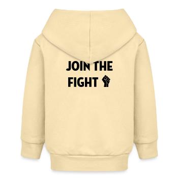 Revolution / Frieden / Menschen / Reise / Grün / - Baby Organic Kapuzenjacke Baby Connector von Stanley/Stella - Creme - Hinten