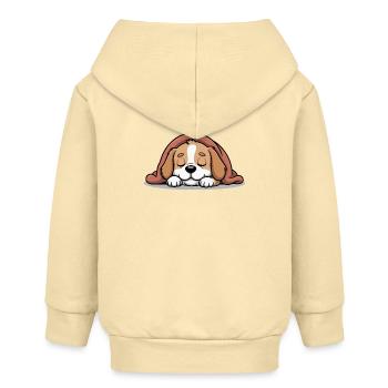 Schlafendes Beagle Kuscheltier - Baby Organic Kapuzenjacke Baby Connector von Stanley/Stella - Creme - Hinten