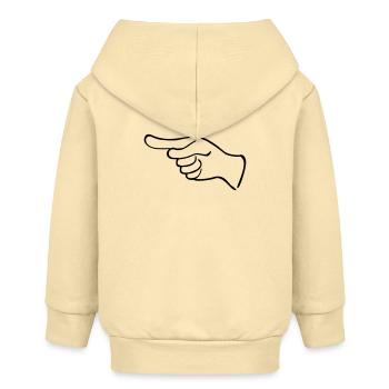 Eine hinweisende Hand - Baby Organic Kapuzenjacke Baby Connector von Stanley/Stella - Creme - Hinten