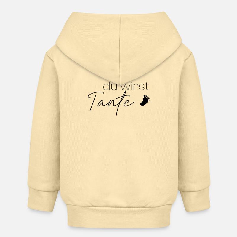 Tu vas être une tante - Veste à capuche bébé bio Stanley/Stella - crème