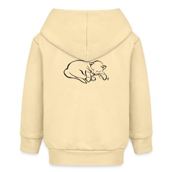 Mon petit chat dort - Veste à capuche bébé bio Stanley/Stella - crème - Dos