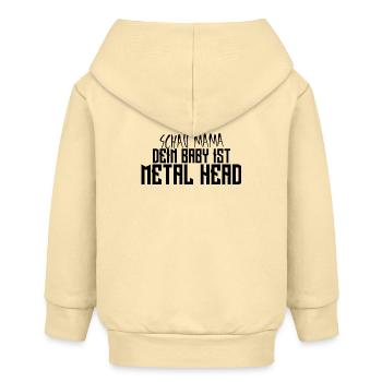 Schau Mama, dein Baby ist Metal Head - Baby Organic Kapuzenjacke Baby Connector von Stanley/Stella - Creme - Hinten