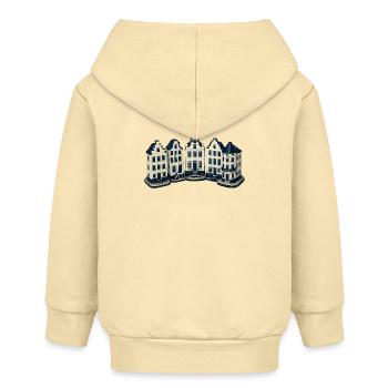 Delft blue Canal Houses - Baby Organic Zip-up Hoodie by Stanley/Stella - cream - Back