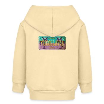 Jugoslawien Vintage Schild - Baby Organic Kapuzenjacke Baby Connector von Stanley/Stella - Creme - Hinten