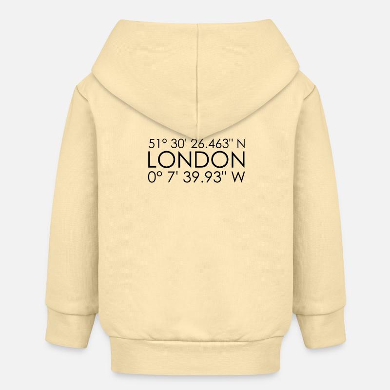Coordonnées de Londres - Veste à capuche bébé bio Stanley/Stella - crème