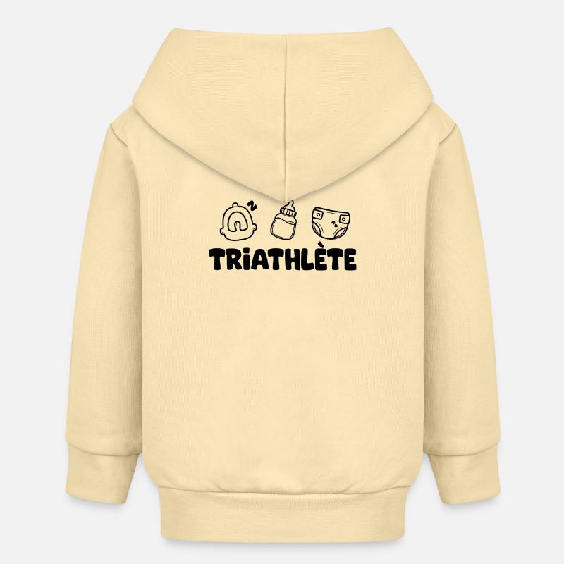 bébé triathlète - Veste à capuche bébé bio Stanley/Stella - crème