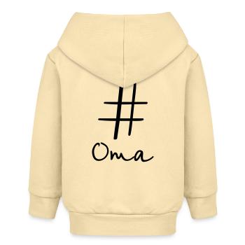 #Oma Hashtag Social Media I Gift Idea for Grandma - Baby Organic Zip-up Hoodie by Stanley/Stella - cream - Back
