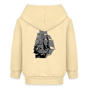 Segelschiff - Baby Organic Kapuzenjacke Baby Connector von Stanley/Stella - Creme - Hinten